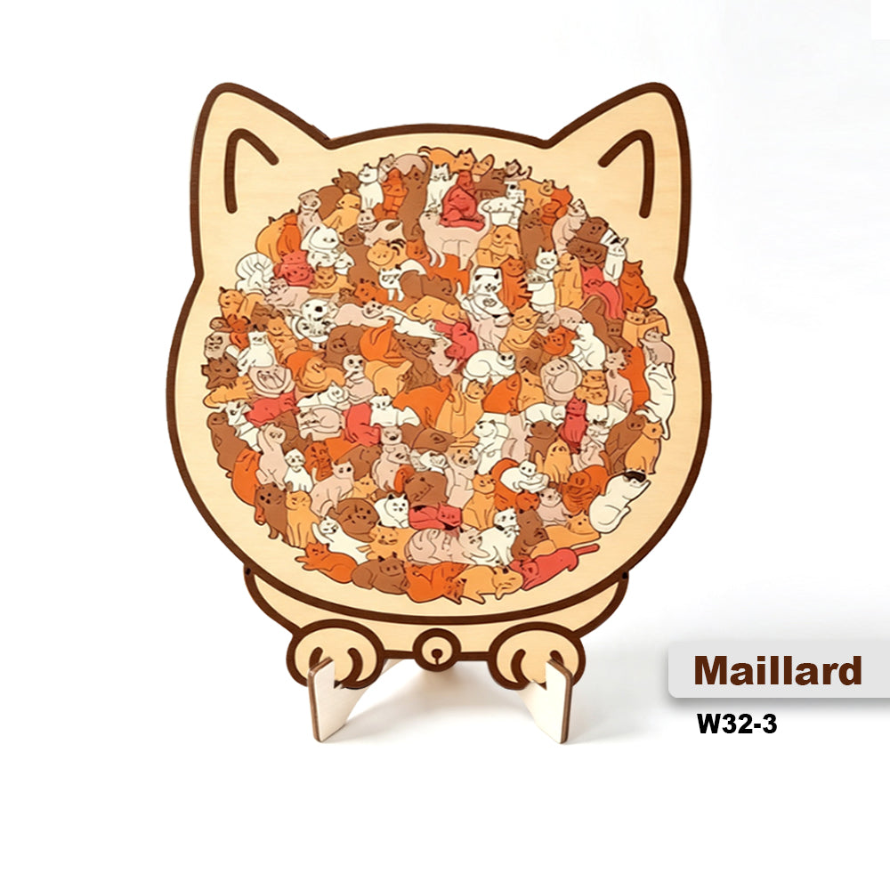 Cartoon Cat Wooden Educational Puzzle