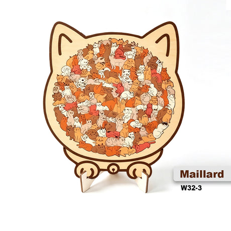 Cartoon Cat Wooden Educational Puzzle