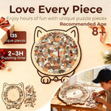 Cartoon Cat Wooden Educational Puzzle