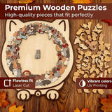 Cartoon Cat Wooden Educational Puzzle