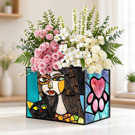 Embossed Stained Glass Puzzle Pen Holder