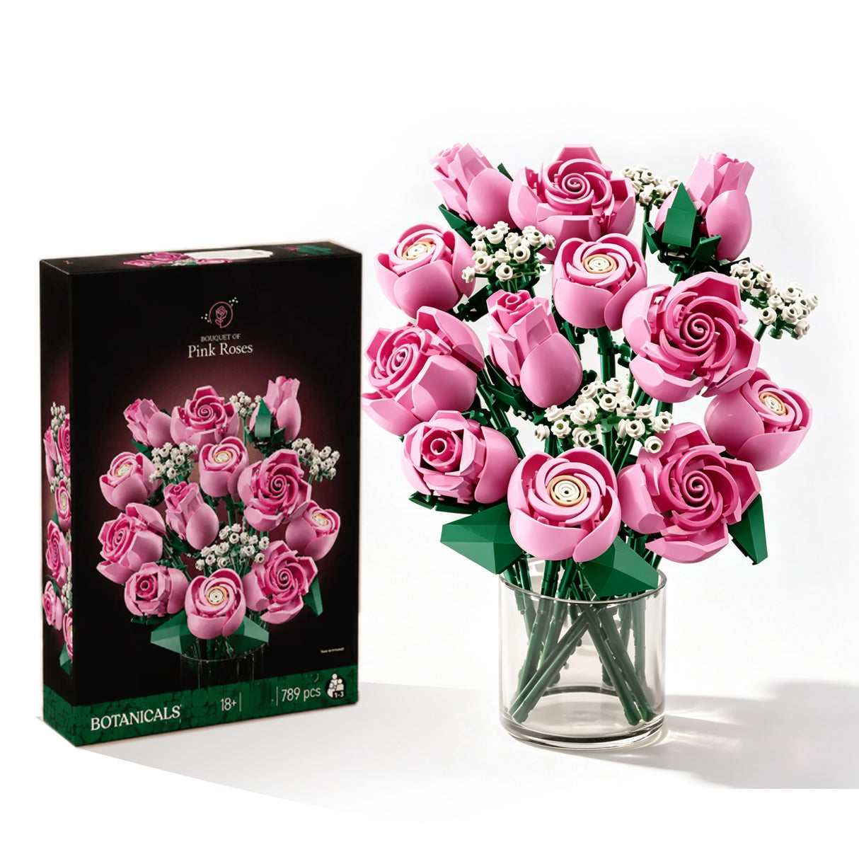 Pink Rose Building Bouquet Set