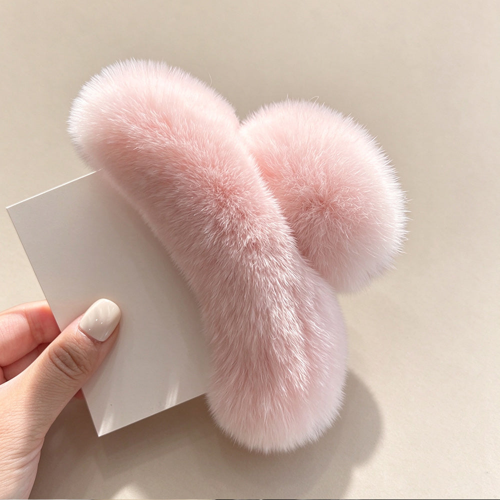 Rex Rabbit Fur Large Claw Clip
