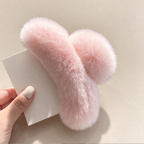 Rex Rabbit Fur Large Claw Clip