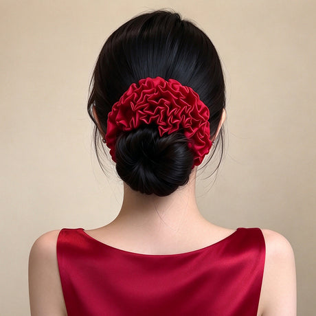 Large Satin Hydrangea Scrunchie