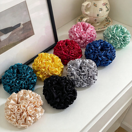 Large Satin Hydrangea Scrunchie