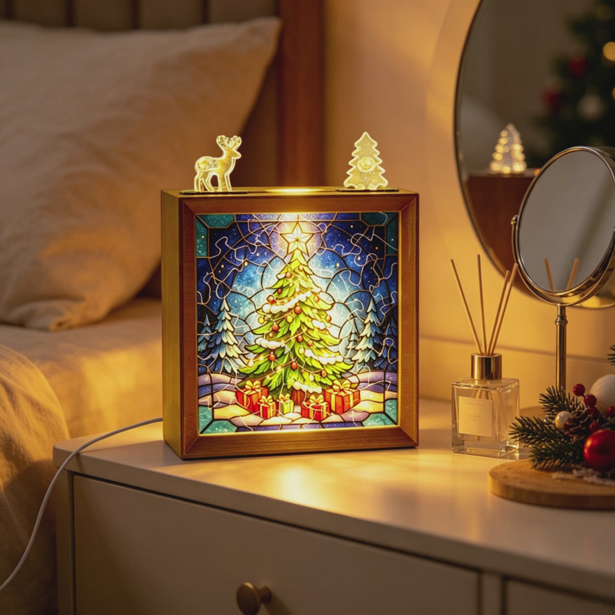 Christmas Glow Acrylic Puzzle Night Light