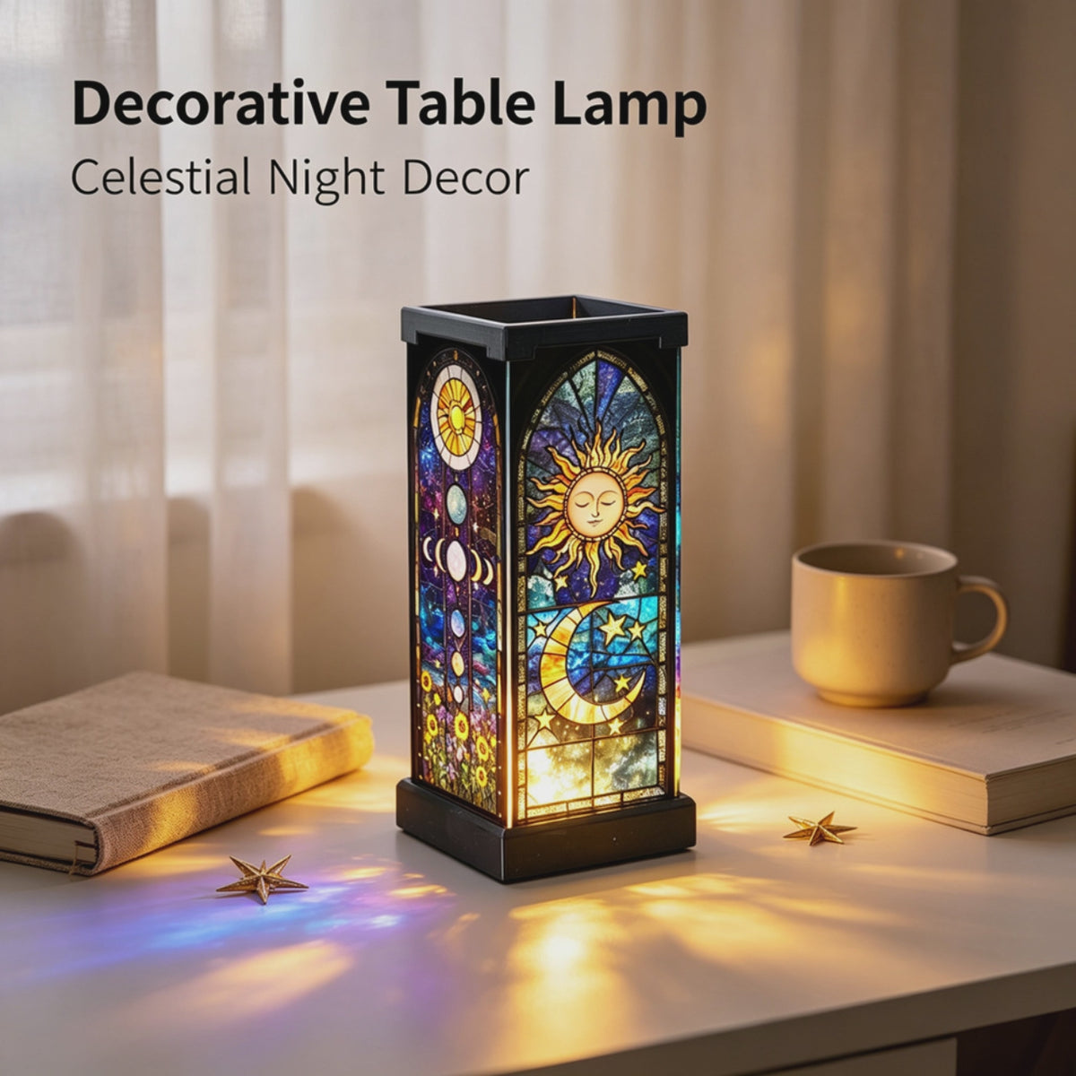 Tiffany-Style Stained Glass Puzzle Night Light